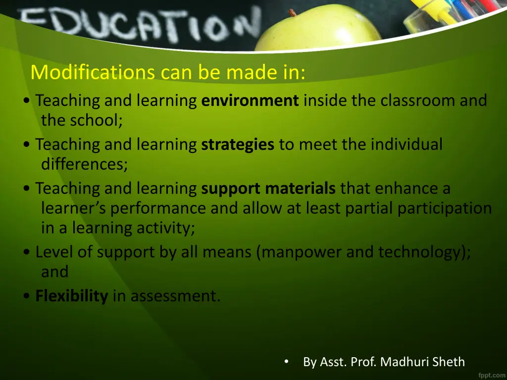 modifications can be made in teaching