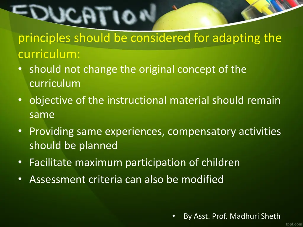 principles should be considered for adapting