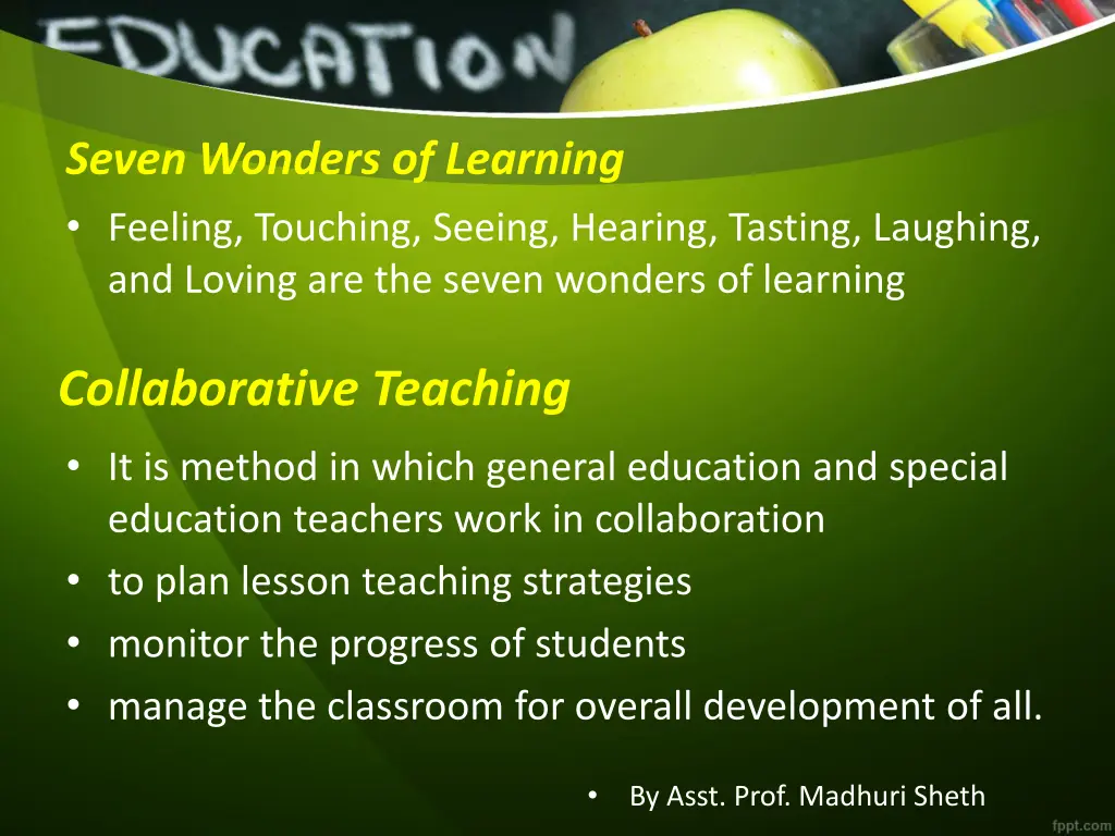seven wonders of learning feeling touching seeing