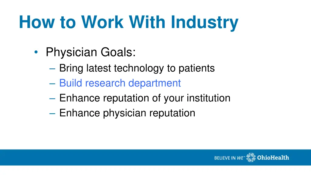 how to work with industry 1