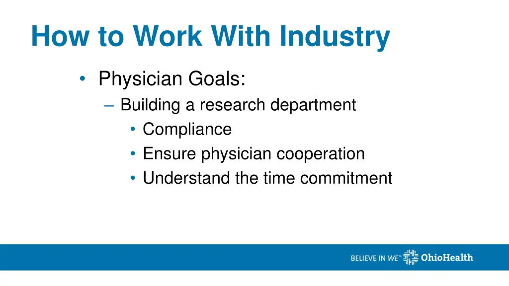 how to work with industry 2