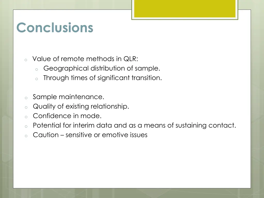 conclusions