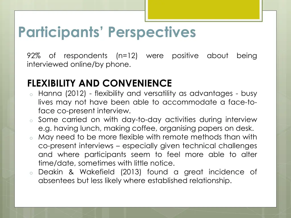 p articipants perspectives