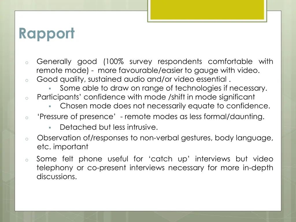 rapport