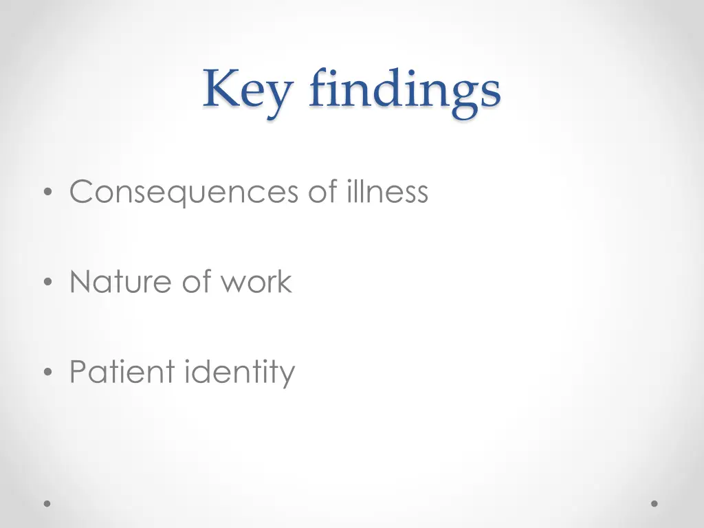 key findings