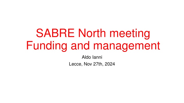 sabre north meeting funding and management