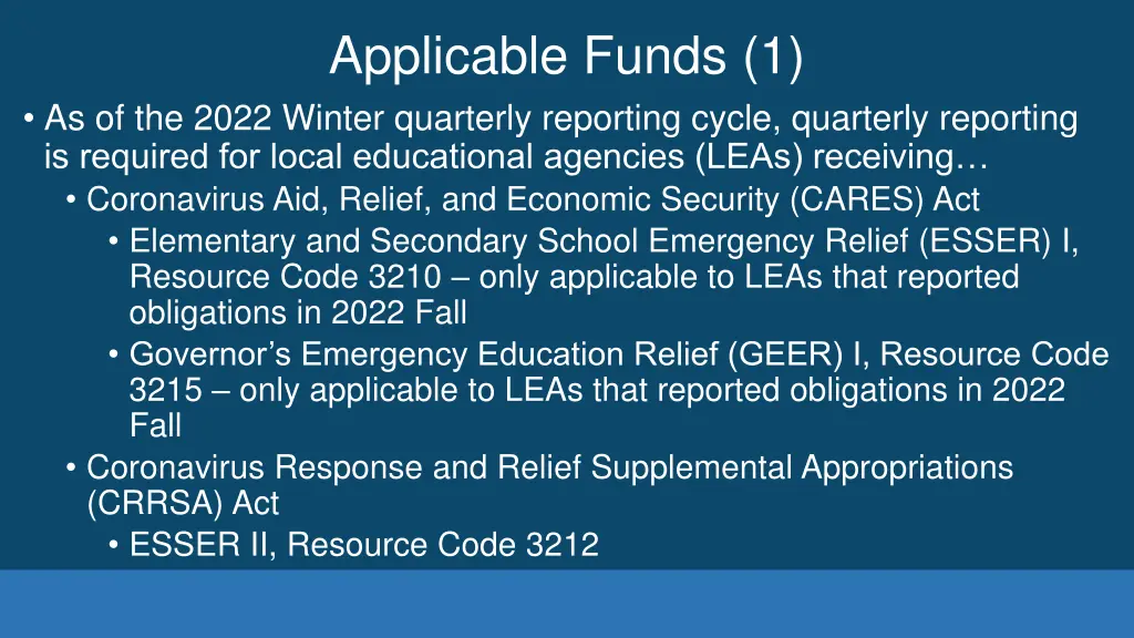 applicable funds 1