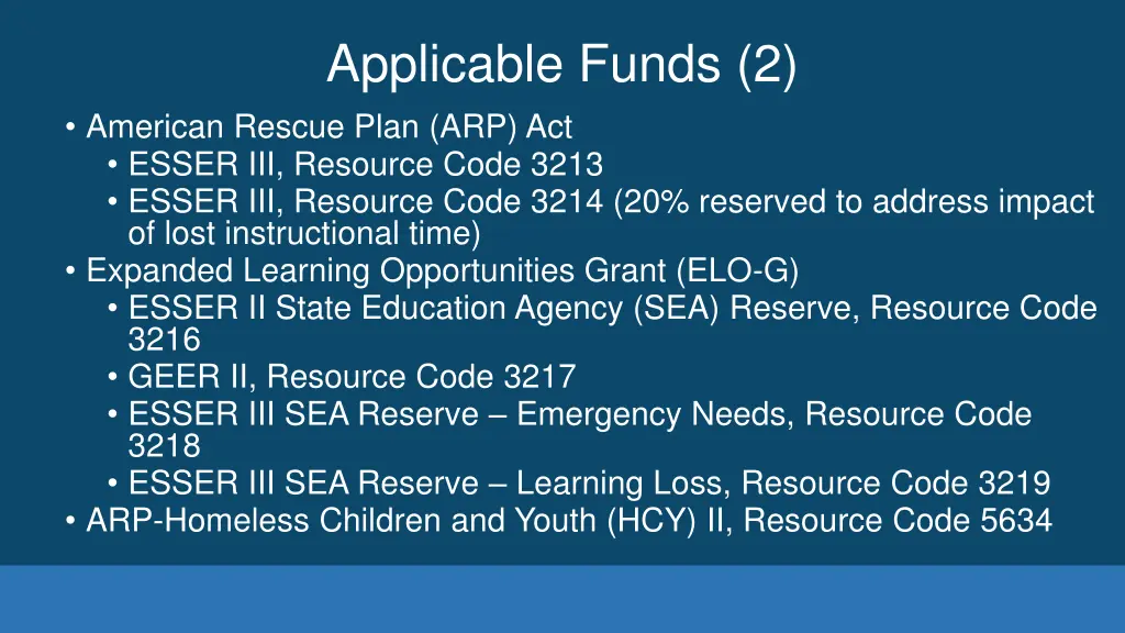applicable funds 2