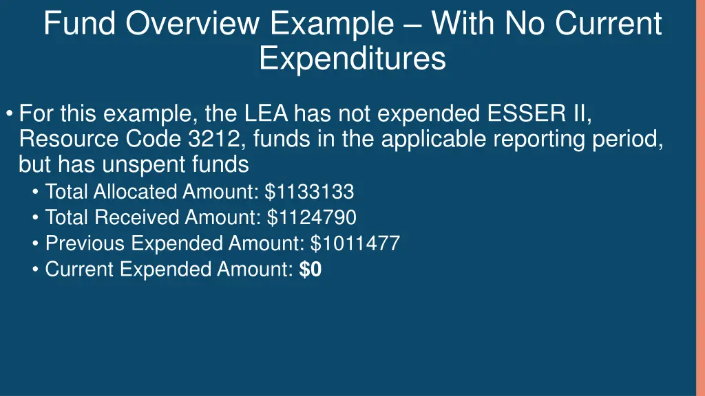 fund overview example with no current expenditures