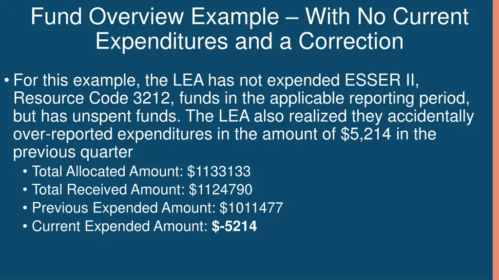 fund overview example with no current