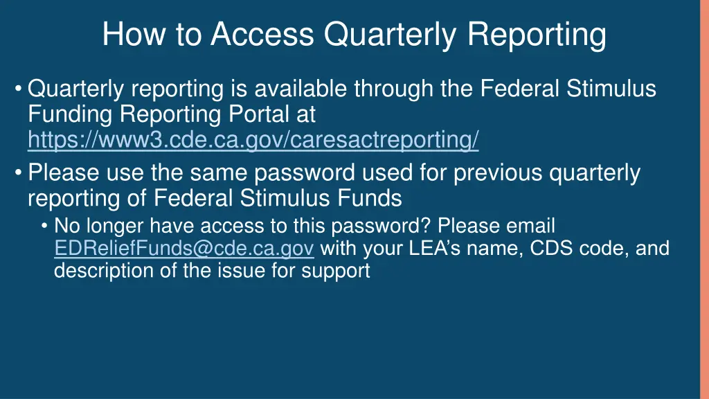 how to access quarterly reporting