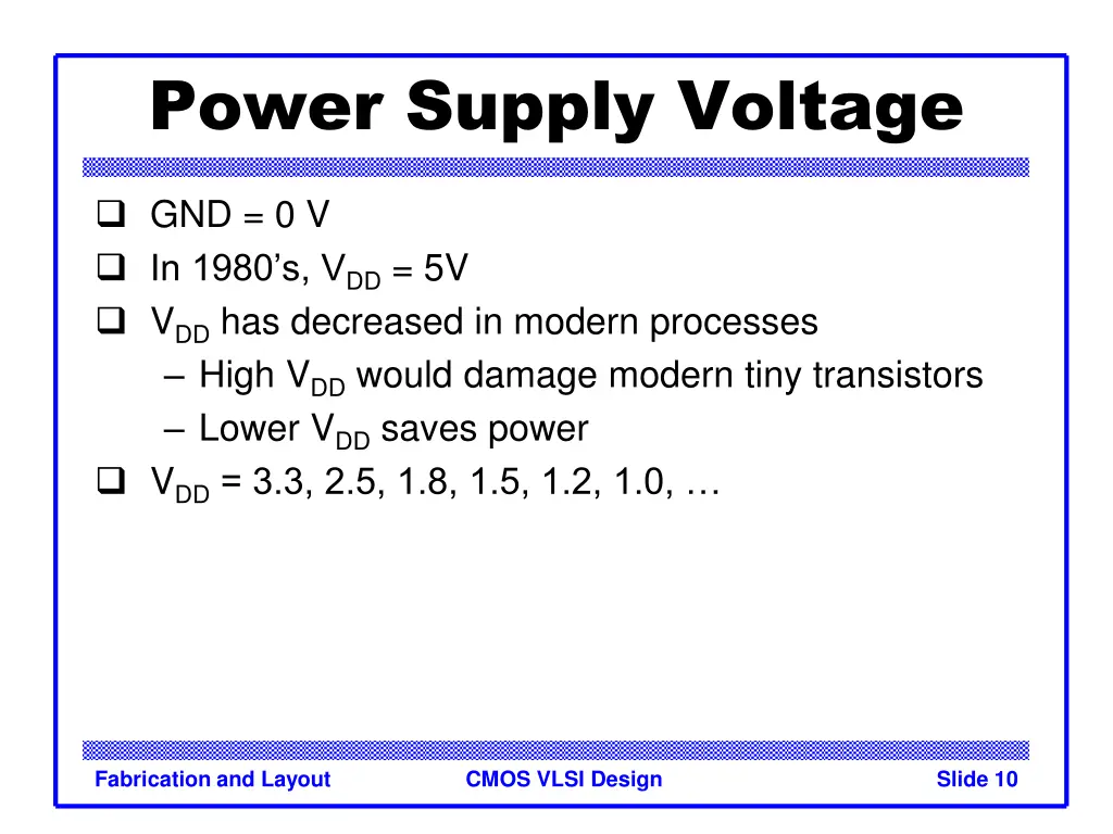 power supply voltage