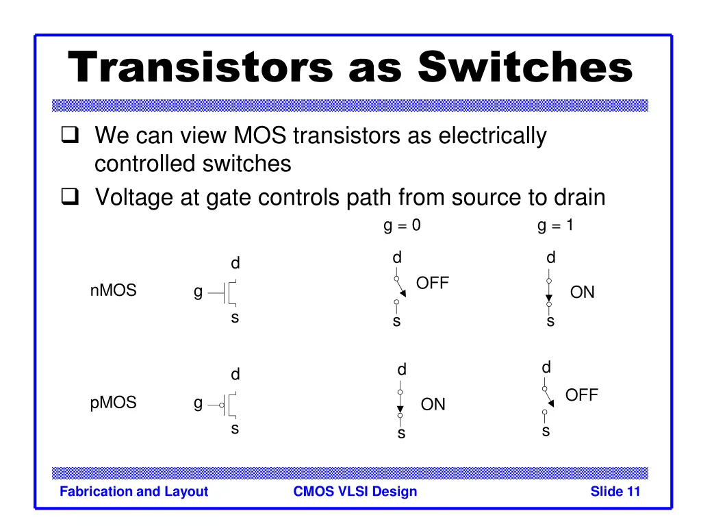 transistors as switches