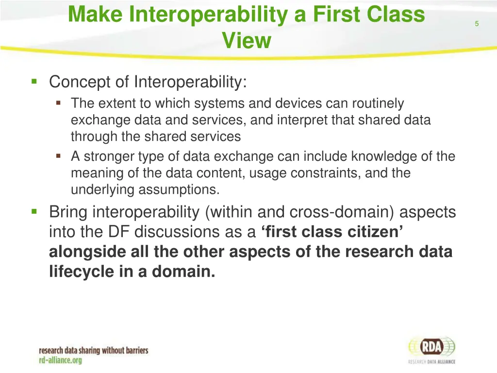 make interoperability a first class view