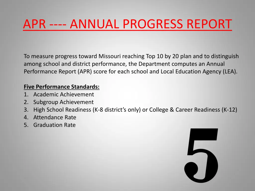 apr annual progress report