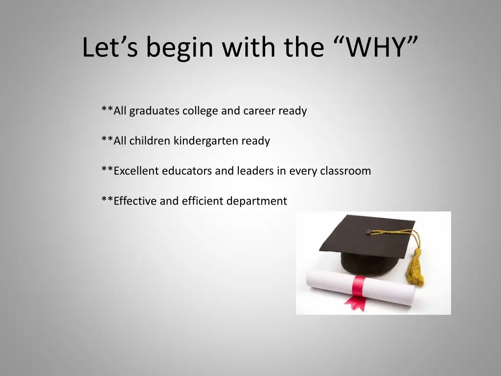 let s begin with the why