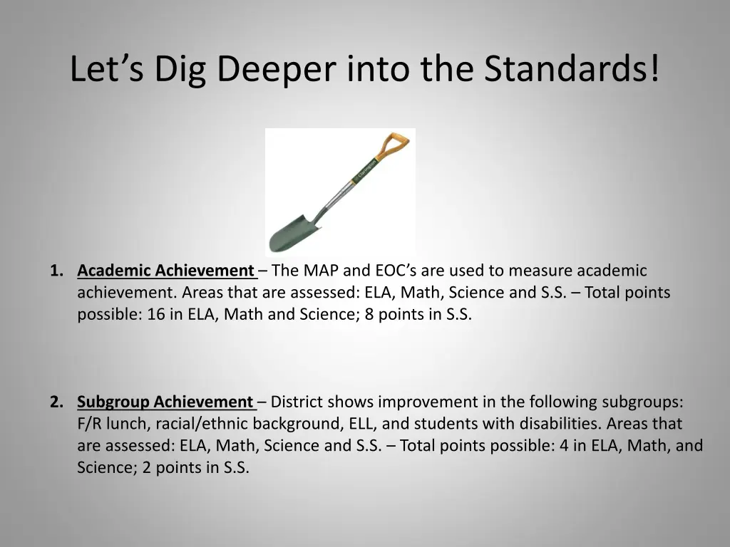 let s dig deeper into the standards