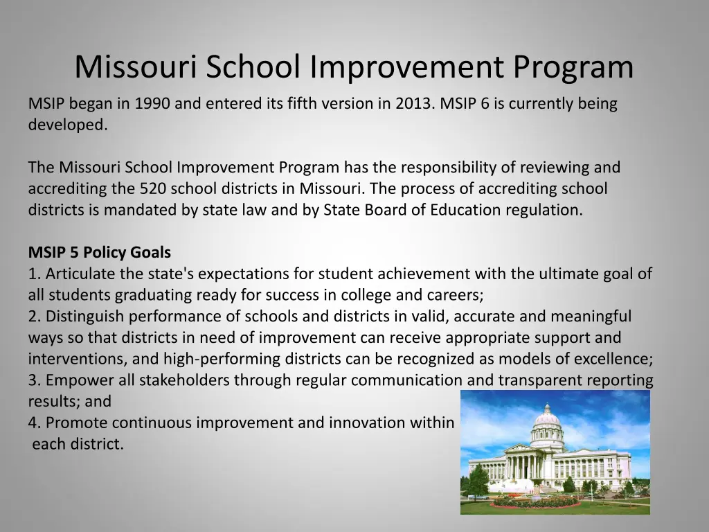 missouri school improvement program