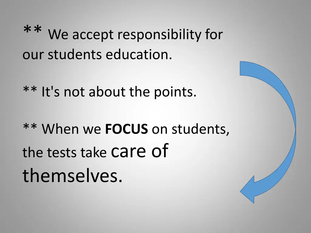 we accept responsibility for our students
