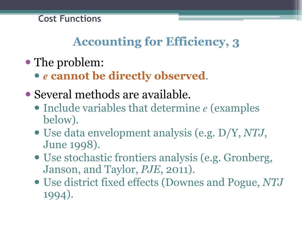 cost functions 17
