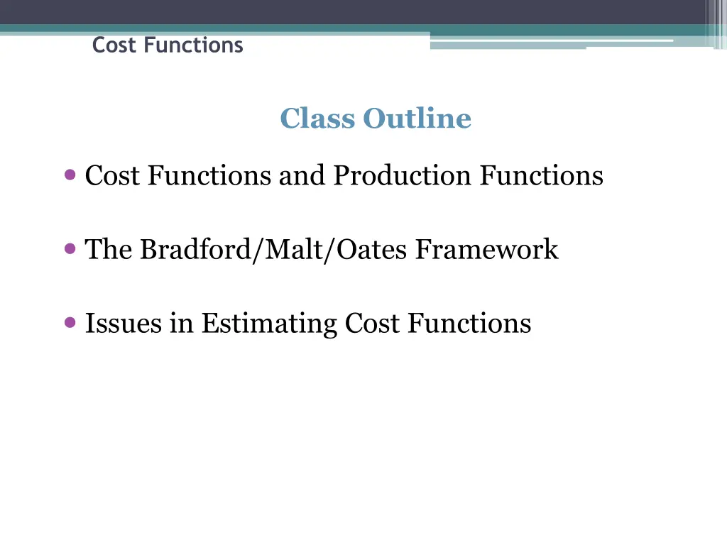 cost functions