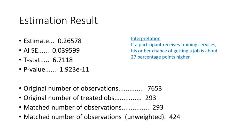 estimation result