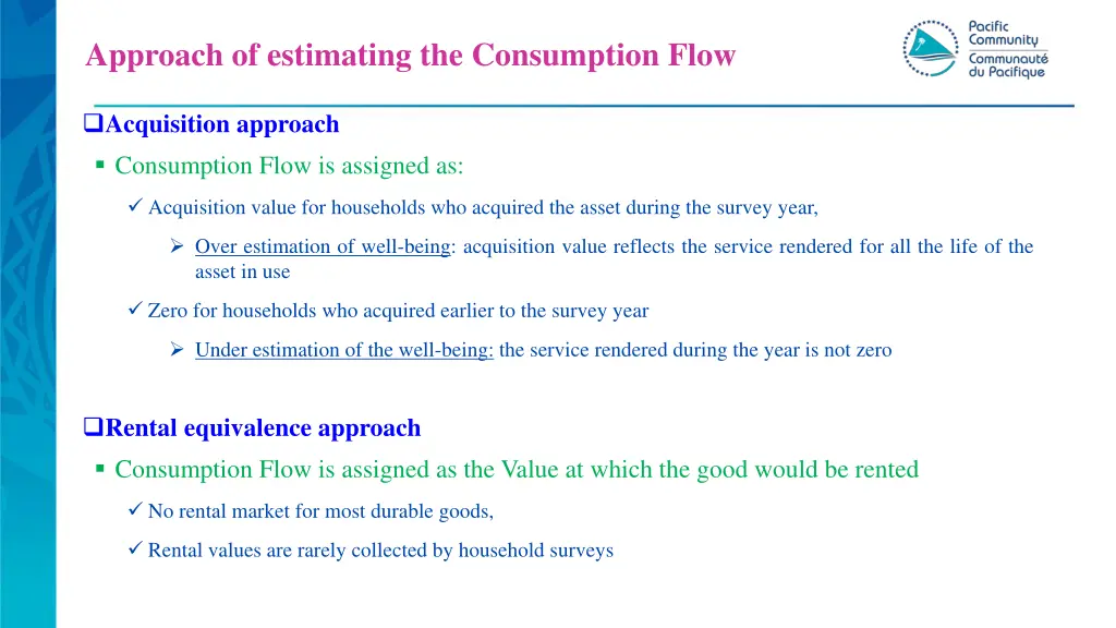 approach of estimating the consumption flow