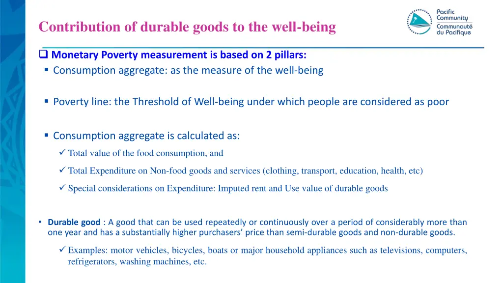 contribution of durable goods to the well being
