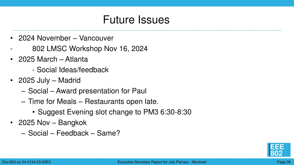 future issues