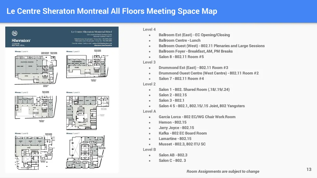 le centre sheraton montreal all floors meeting