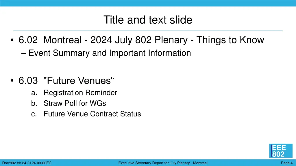 title and text slide