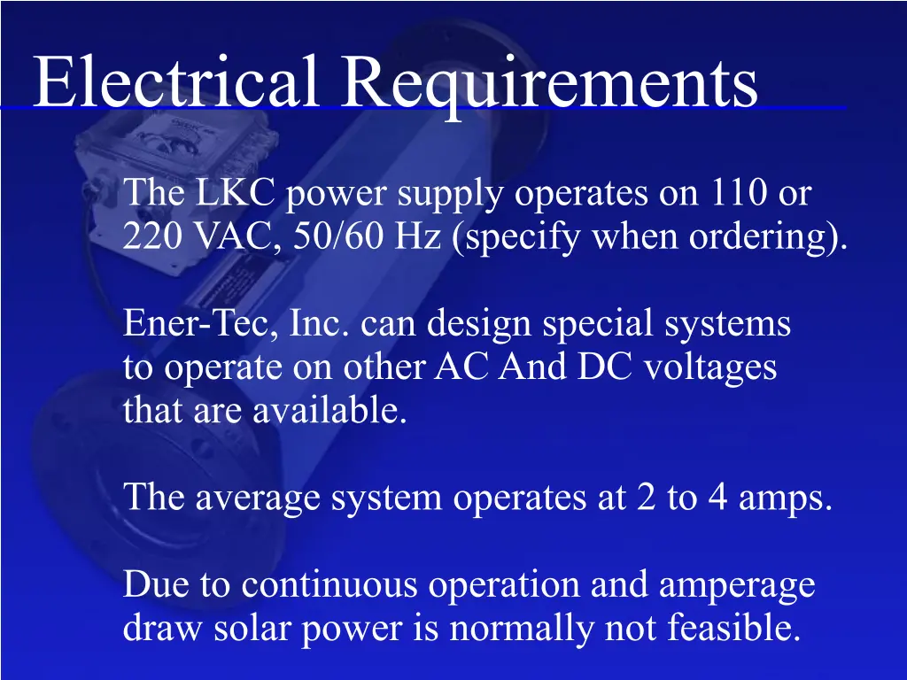electrical requirements