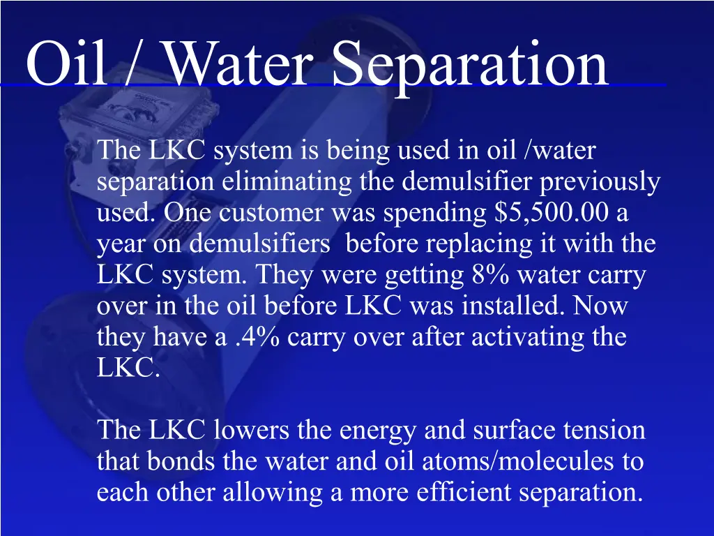 oil water separation