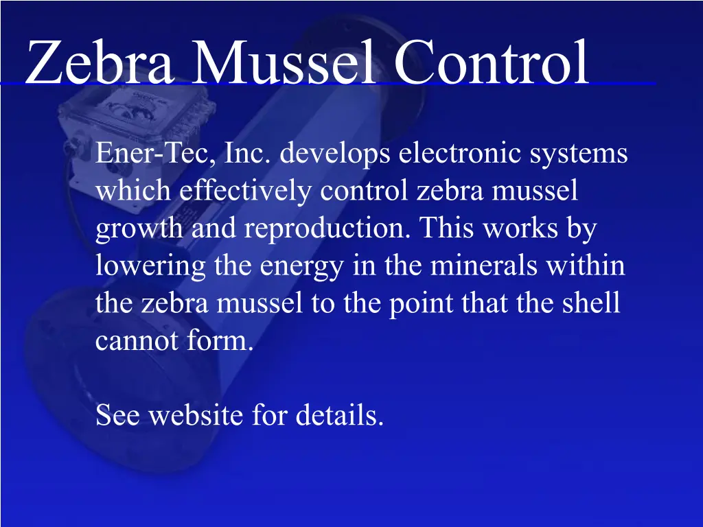 zebra mussel control