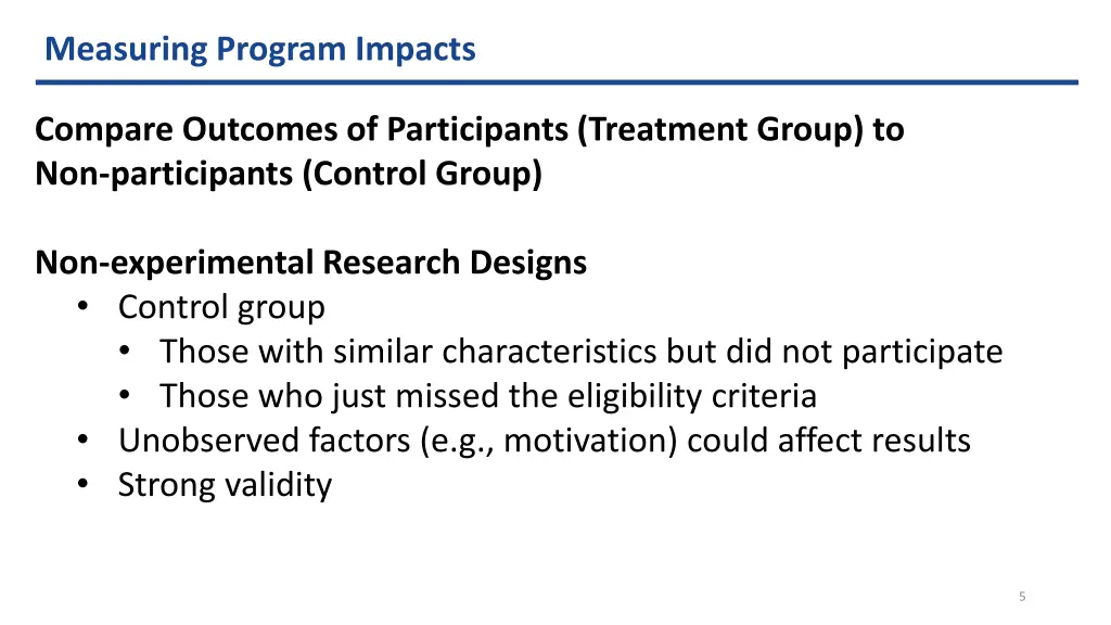measuring program impacts