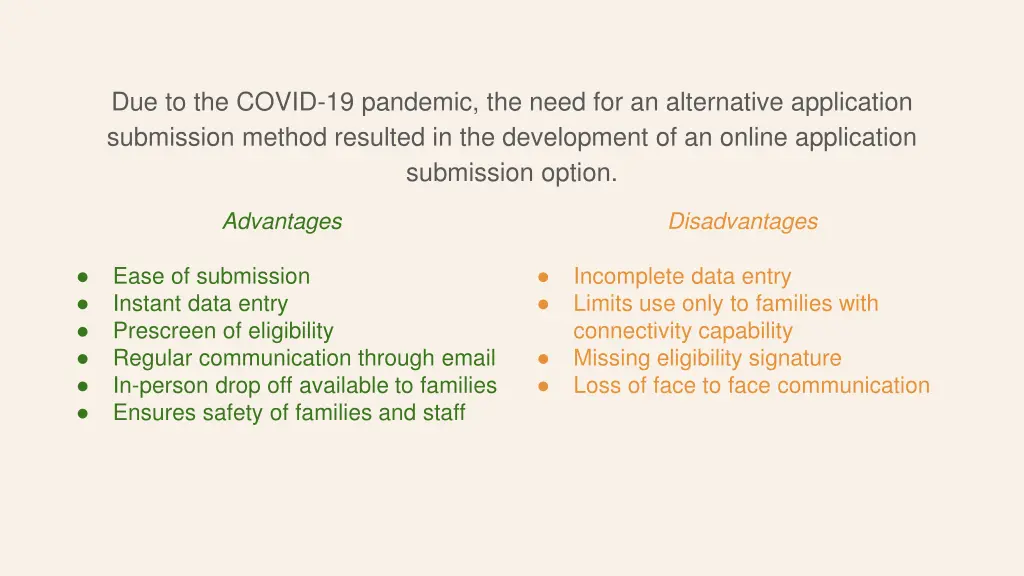 due to the covid 19 pandemic the need