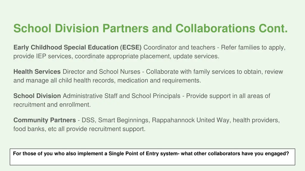 school division partners and collaborations cont