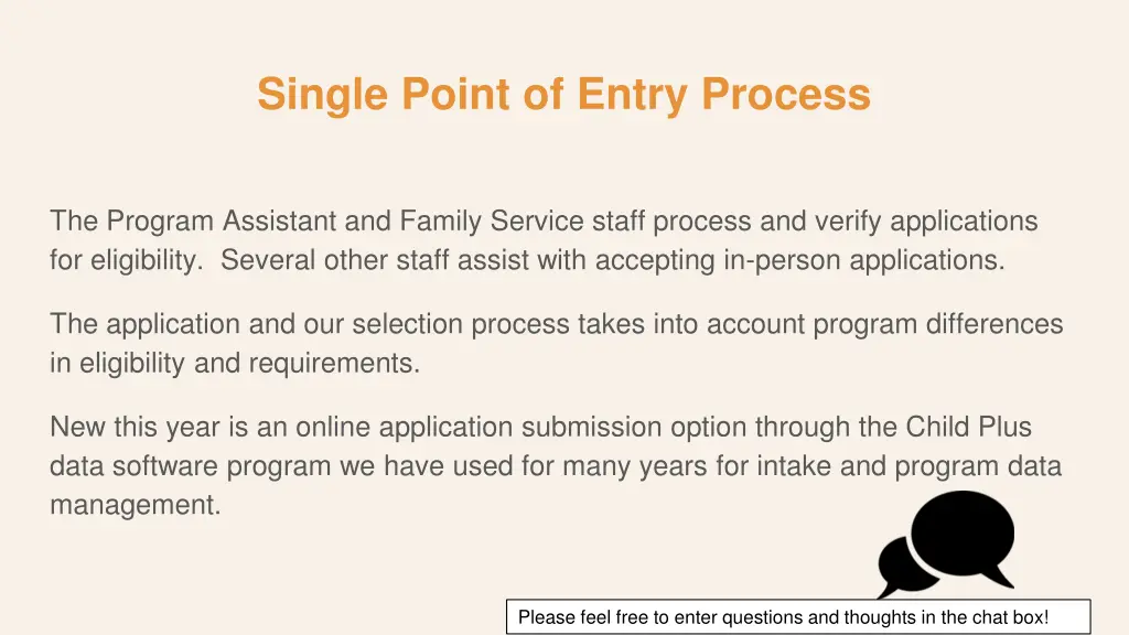 single point of entry process