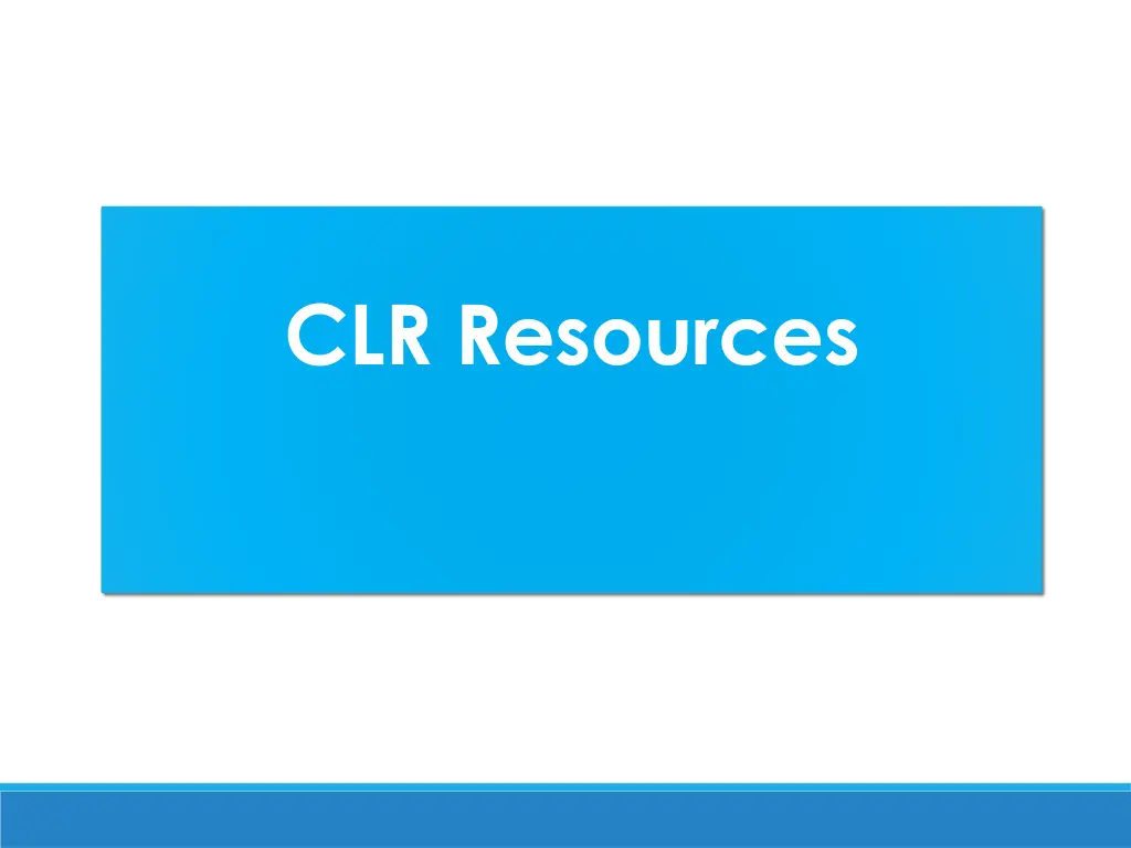 clr resources
