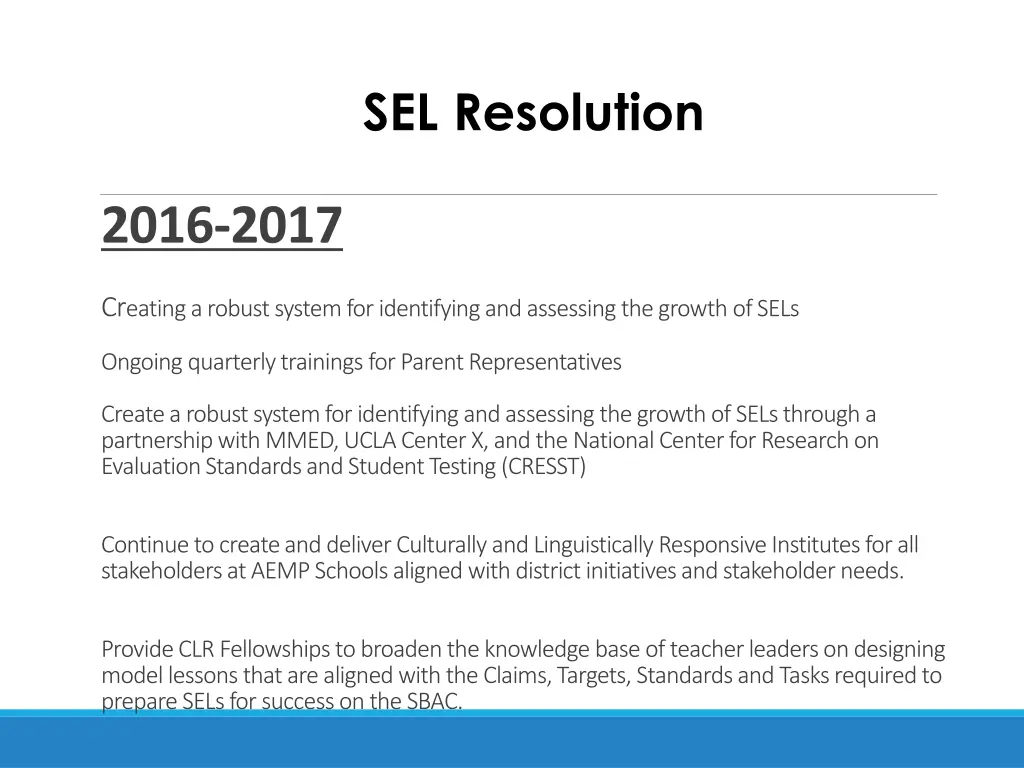 sel resolution 2