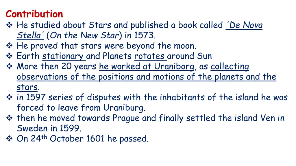contribution he studied about stars and published
