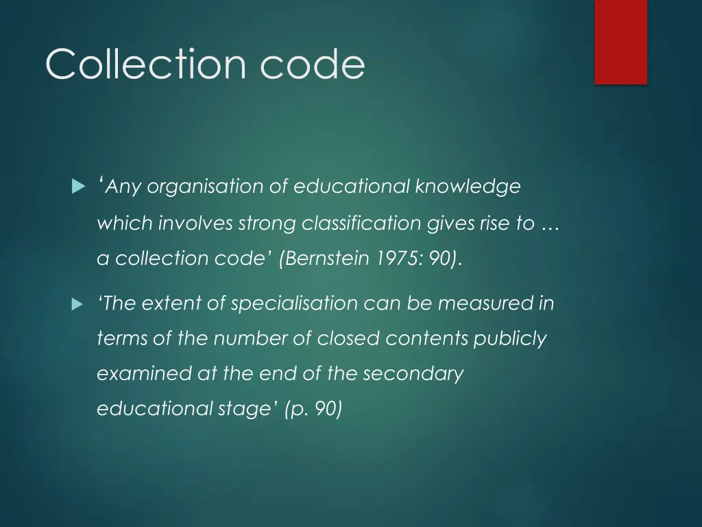 collection code 1