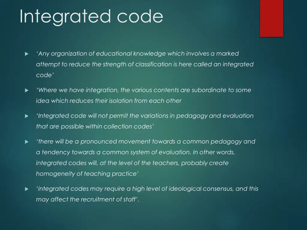 integrated code
