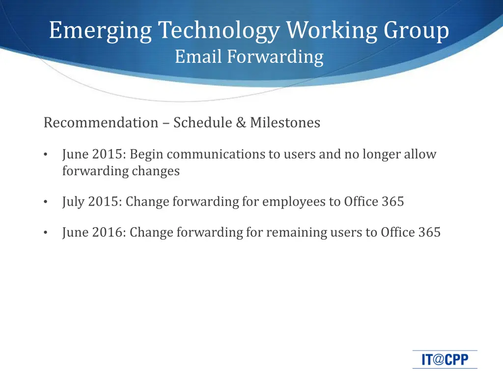 emerging technology working group email forwarding 3