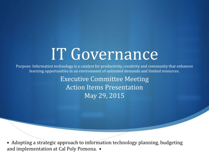 it governance purpose information technology