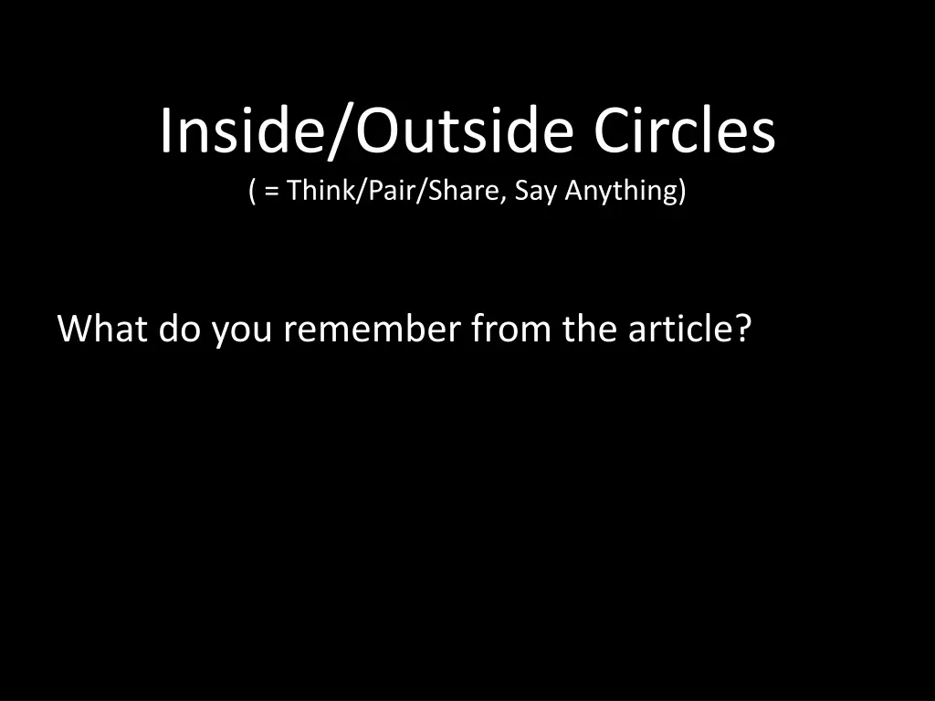 inside outside circles think pair share