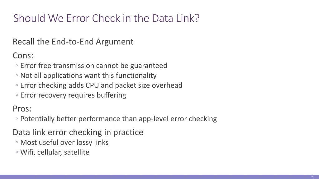 should we error check in the data link