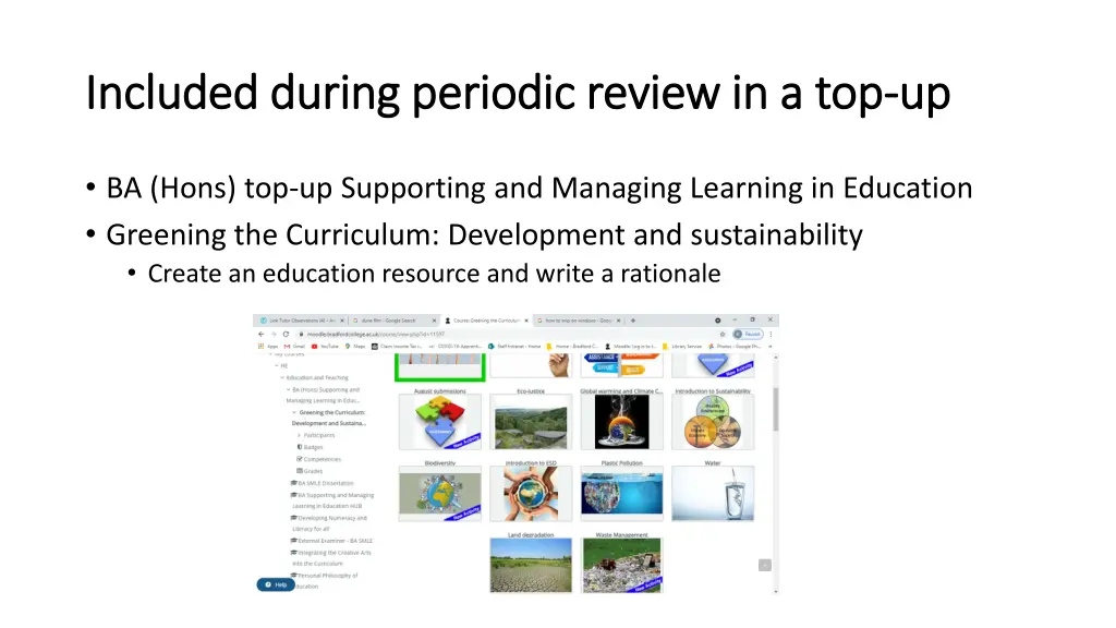 included during periodic review in a top included