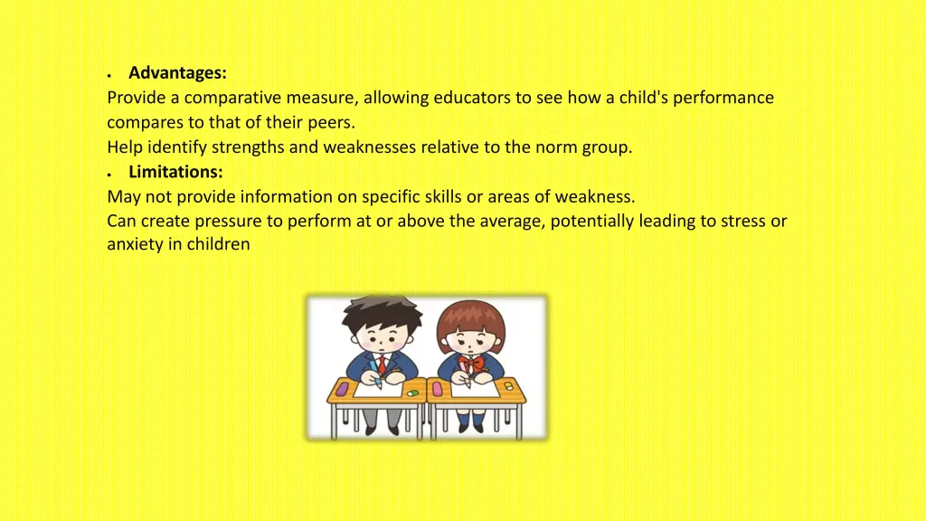 advantages provide a comparative measure allowing