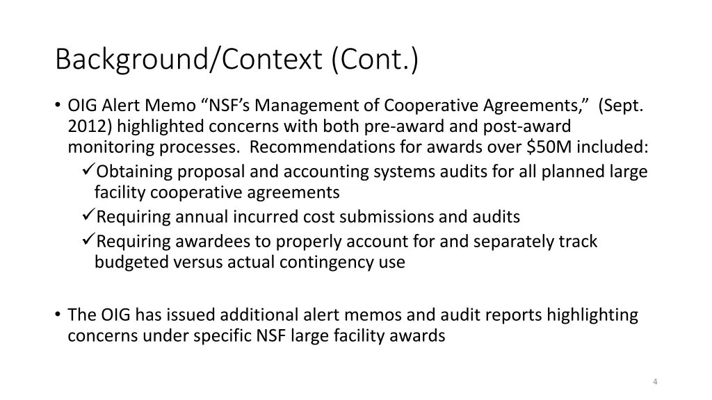 background context cont